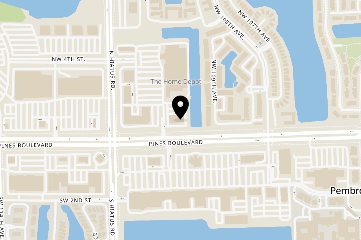 Map showing the location of Mr. Shrimp Pembroke Pines on 11009 Pines Blvd in Pembroke Pines